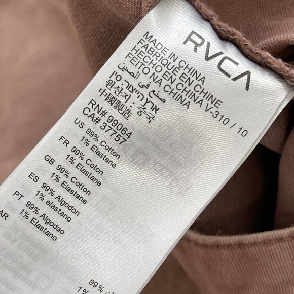 RVCA Niku High Rise Cropped Wide Leg Trouser Pants Size 28 Nutmeg - Picture 11 of 12